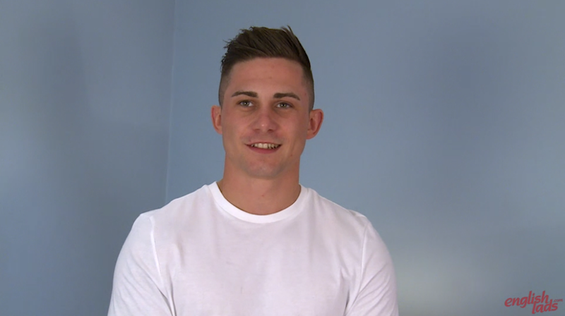 Good looking straight guy Hugo Jones appears on video for the Englishlads site
