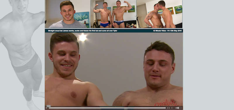 Straight uncut lad James wanks, sucks and kisses his first lad and cums all over Tyler englishlads