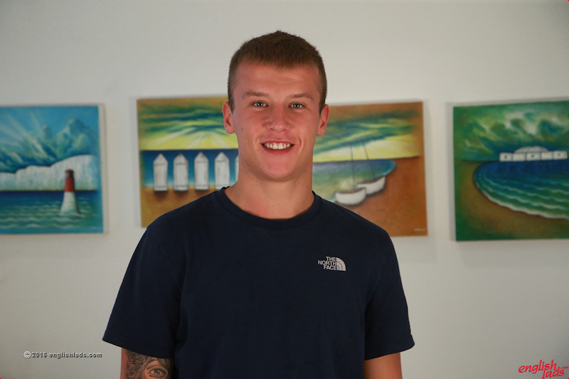 Horny straight boy Zack Russell appears in a gallery for Englishlads, smiling and preparing to wank for the members