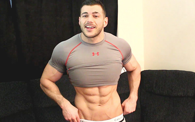 Hot abs on a fit muscle man