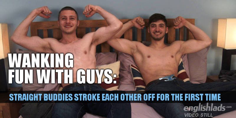2 straight friends wanking each other