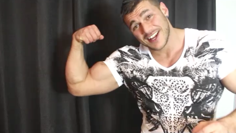 muscle man in a jerk off video