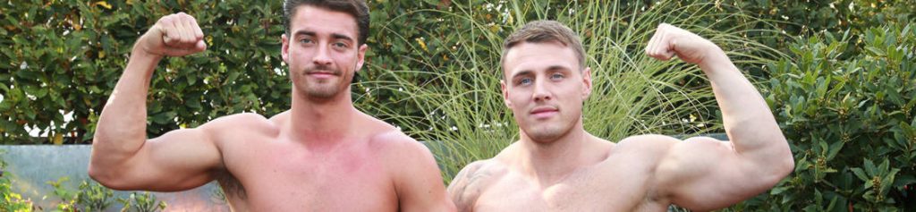straight British muscle jock Tyler Hirst with James Welbeck at English Lads