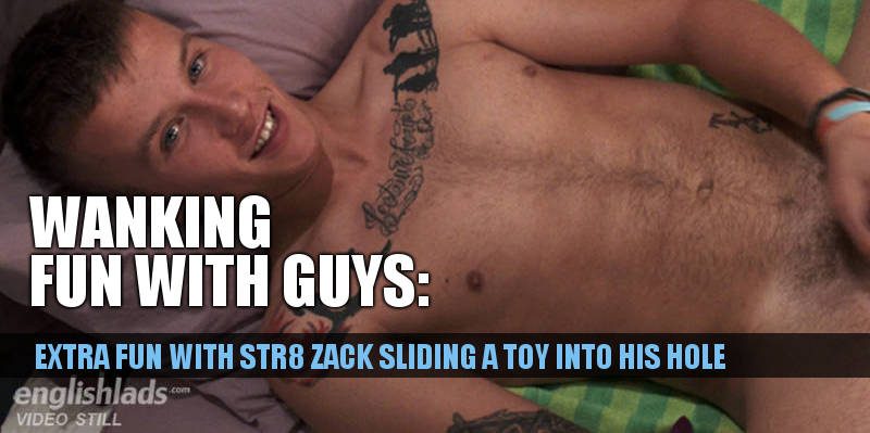 straight boy dildo play Zack Russell at Englishlads