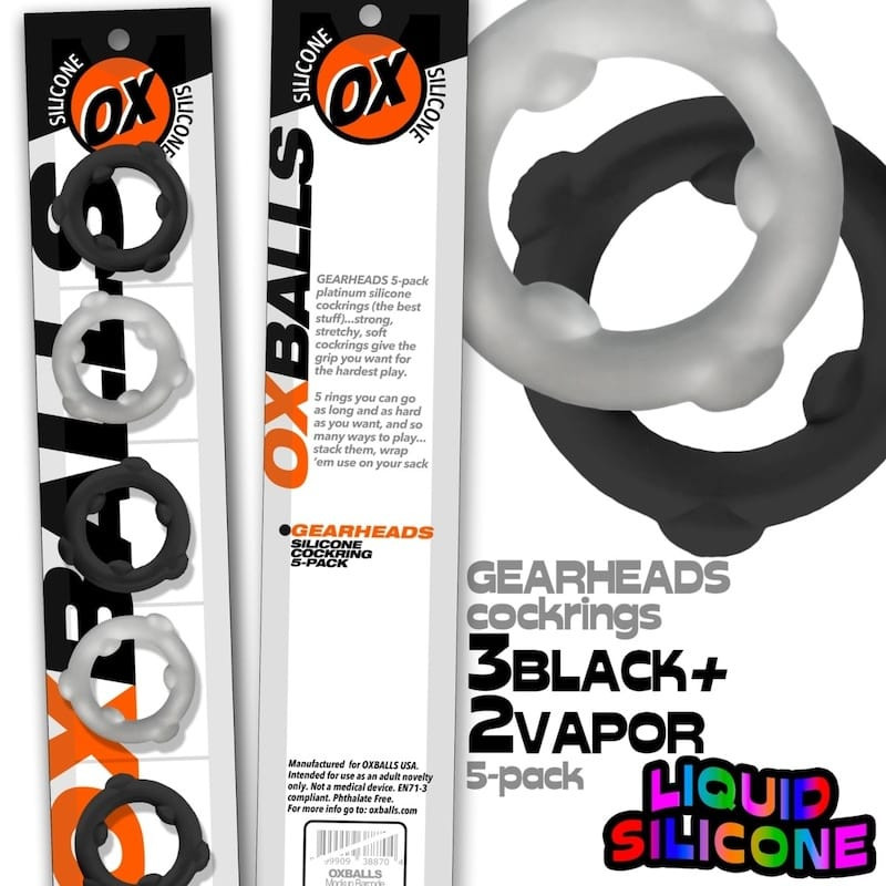 OxBalls Gearheads Cock Ring Set black and vapor